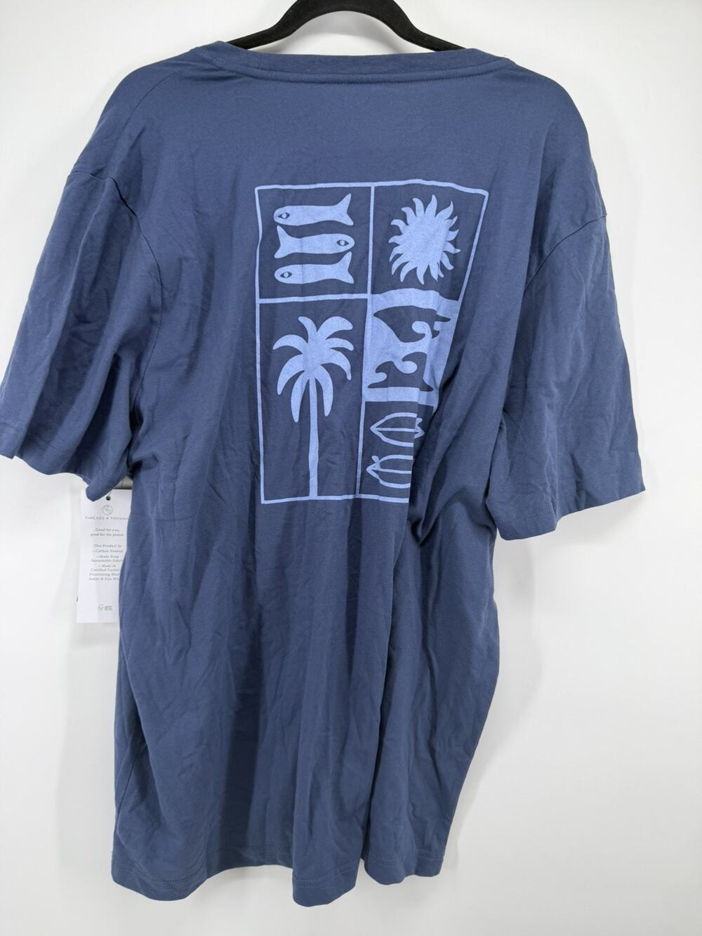 Threads 4 Thought Men's Purple XL Summer Surfer Graphic Soft Wash Jersey Tee